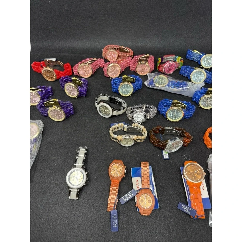 Geneva Donna Vivi Watch Lot 27 Women's Fashion Watches New Tagged Acrylic Link